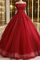 Burgundy tulle lace long Evening Prom Dresses burgundy tulle formal Dresses