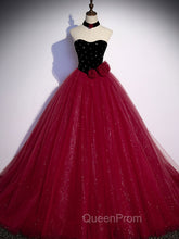 Burgundy Tulle Long Evening Prom Dresses A line Burgundy Graduation Dresses