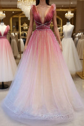 Burgundy v neck tulle sequin long Evening Prom Dresses burgundy evening Dresses