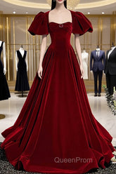 Burgundy Velvet Long Evening Prom Dresses Evening Dresses