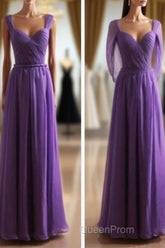 Cap Sleeves Backless Chiffon Evening Prom Dresses Bridesmaid Dresses