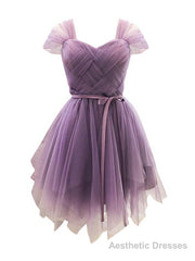 Purple Sweetheart Stretch Back Tulle Homecoming Dress