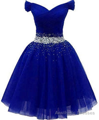 Short Dress, For Juniors Off The Shoulder Homecoming Dress, Custom Made