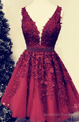 Tulle Homecoming Dresses, Burgundy Homecoming Dresses