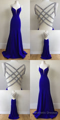 Royal Blue Prom Dress, For Teens Prom Dresses, Graduation School Party Gown