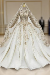 Champagne Ball Gown Tulle Halter Backless Sequins Beading Wedding Dresses