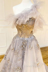 Champagne Tulle Lace Long Evening Prom Dresses Lace Evening Dresses