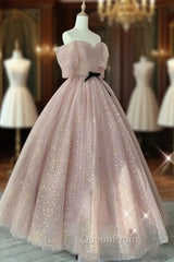 Champagne Tulle Long Evening Prom Dresses ,Tulle Lace Evening Dresses