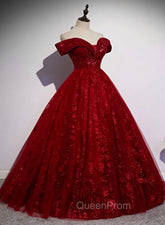 Charming Lace Sweetheart Off Shoulder Gown, Evening Prom Party Dresses