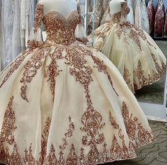 Charming Off the Shoulder Ball Gown Sweet 16 Dress Wedding Gown