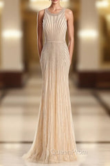 Cheap Evening Prom Dresses Robe De Soiree Halter Gold Evening Party Dresses