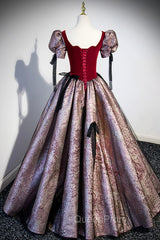 Chic A-Line Short Sleeve Evening Prom Dresses, Cute Evening Party Dresses