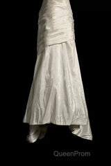 Chic Mermaid Sweetheart Taffeta Ivory Long Wedding Dresses Bridal Dresses