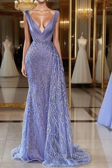 Chic Sleeveless Mermaid Evening Prom Dresses