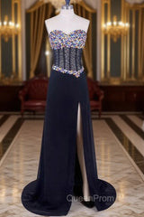 Chiffon Cheap Corset Elegant Black Evening Prom Dresses