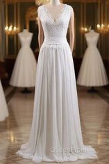 Chiffon Wedding Gown A line Summer Wedding Dresses Lace Bridal Dresses