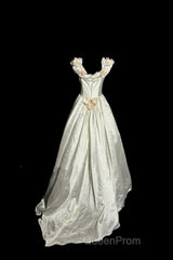 Classy Ball Gown Off The Shoulder Lace Ivory Long Wedding Dresses Bridal Dresses