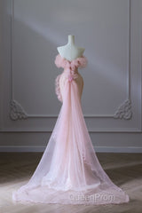 Classy Mermaid Strapless Pink Sequin Long Evening Dresses Evening Prom Dresses