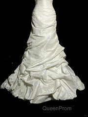 Classy Mermaid Sweetheart Taffeta Ivory Long Wedding Dresses Bridal Dresses