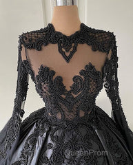 Custom Black African Wedding Gown, Satin Black Wedding Dresses, African Evening Evening Prom Dresses