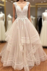 Custom Made Tulle Lace Long Evening Prom Gown, Lace Evning Dresses