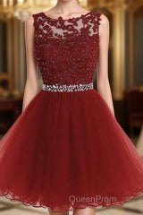 Cute Lace Short Evening Prom Dresses, Lace Homecoming Dresses