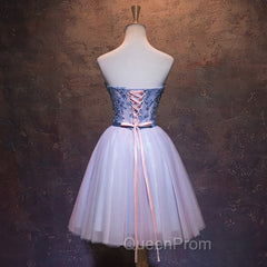 Cute Pink and Blue Homecoming Dresses, Tulle Short Evening Prom Dresses