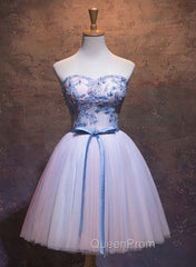 Cute Pink and Blue Homecoming Dresses, Tulle Short Evening Prom Dresses
