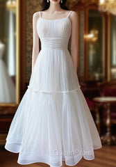 Cute Tulle Scoop Spaghetti Straps Homecoming Dresses, Short Evening Prom Dresses