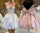 Cute V-Neck Short Party Cocktail Dresses with Bow