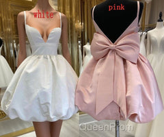 Cute V-Neck Short Party Cocktail Dresses with Bow