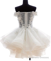 Cute White Organza Layers Short Prom Dress, New Party Dress