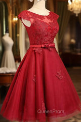 Dark Red New Homecoming Dresses , Charming Short Evening Dresses