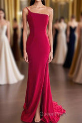 Simply Barbie Pink Mermaid One Shoulder Long Formal Dresses