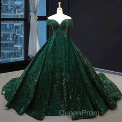 Deep Green Long Quinceanera Dresses Sweet 16 Evening Prom Dresses Pageant Dresses