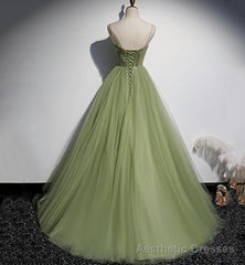 Green Tulle Long Sweet 16 Prom Dress Formal Dress, Evening Gown