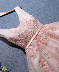 Cute A Line Tulle Lace Short Evening Prom Dresses, Homecoming Dresses