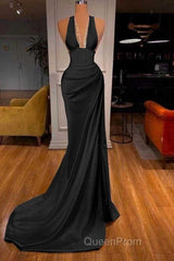 Halter V-Neck Mermaid Evening Prom Dresses Elegant