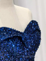 Elegant A Line Off The Shoulder Royal Blue Evening Prom Dresses Formal Evening Dresses