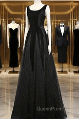 Elegant Black Velvet Cap Sleeves Evening Dresses, Black Evening Prom Dresses