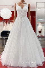 Elegant Long A-line Princess Tulle Sweetheart Ruffles Wedding Dresses
