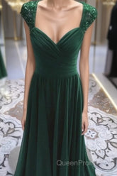 Elegant Long Chiffon Backless Bridesmaid Dresses Lace Cap Sleeves