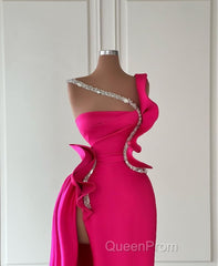 Elegant Long Glitter Sleeveless Front Split Long Evening Prom Dresses With Ruffles Long