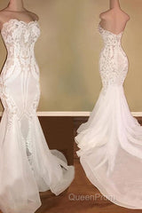 Elegant Long Mermaid Sweetheart Sequins Wedding Dresses