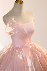 Elegant Shiny Pink Organza Ball Gown Quinceanera Dresses