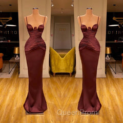 Elegant Spaghetti-Straps Mermaid Evening Party Gowns Long Evening Prom Dresses