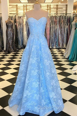 Elegant Sweetheart Long Lace Evening Prom Dresses