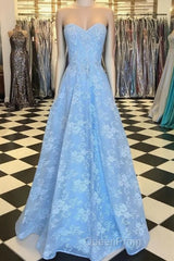 Elegant Sweetheart Long Lace Evening Prom Dresses