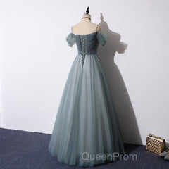 Elegant Tulle Long A Line Evening Prom Dresses, Evening Dresses