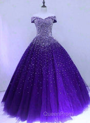 Emerald Green Sequin Evening Prom Dresses Beaded Quinceanera Dresses, Sweet 16 Dresses